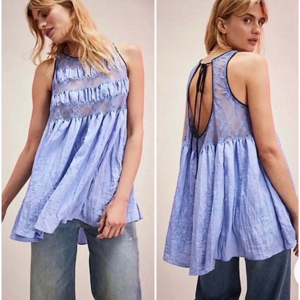 NWT current obsession mini slip intimately Free People size XS blue